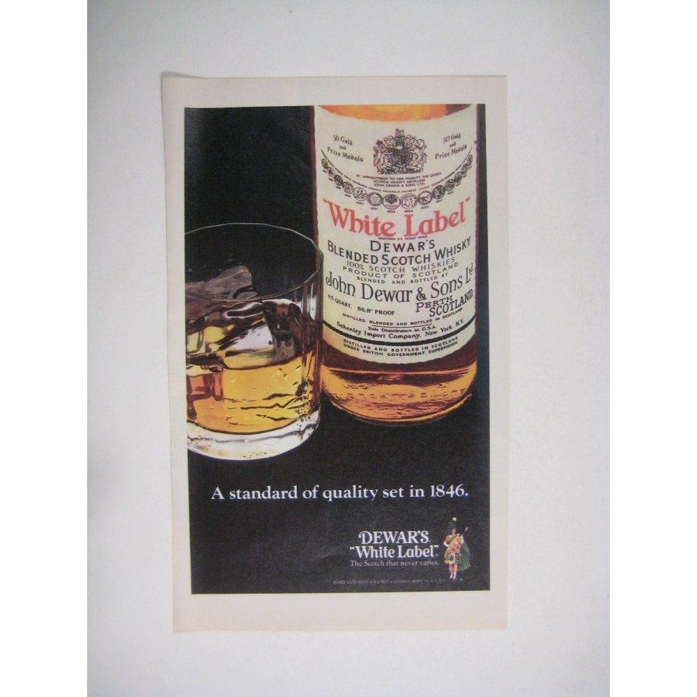 Dewar's White Label Scotch Whiskey Scotland Vintage 1978 Print Ad 9 in Tall